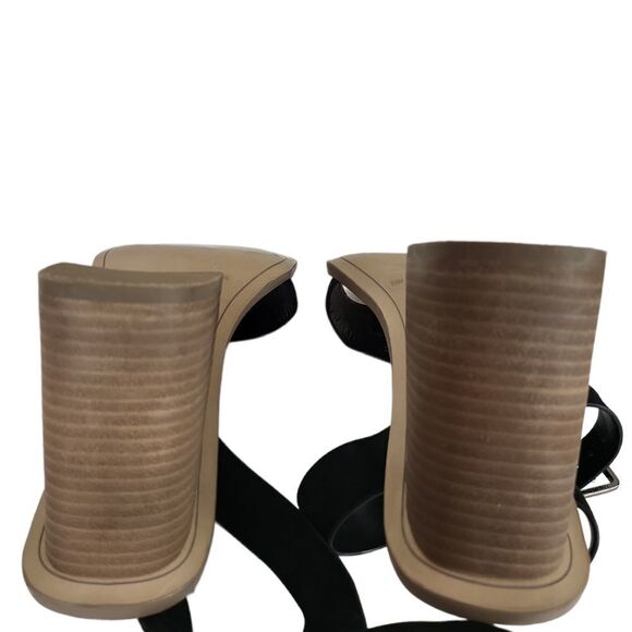 Gianni bini "Marilane" Black Suede Leather Asymmetrical Sandal Shoe Size 9.5 - Picture 8 of 11